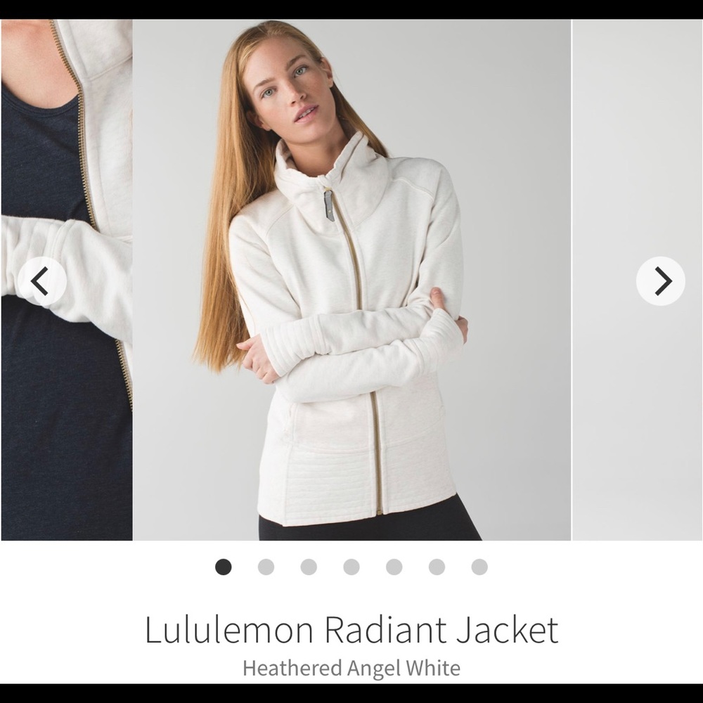 GUC Lululemon Radiant Jacket Heather Angel White Size 12